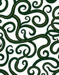Elegant Scrollwork Green Gold Design Rug