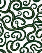 Elegant Scrollwork Green Gold Design Rug
