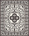 Classic Black Floral Damask Rug