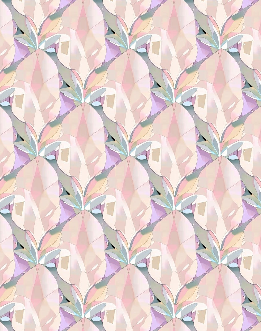 Pastel Gemstone Geometric Pattern Rug