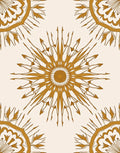 Golden Sunburst Medallion Repeat Rug