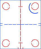 Red Blue Geometric Circles Pattern Rug