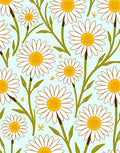 Daisies Pattern With Green Stems Rug