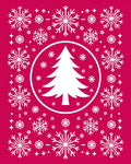Festive Snowflake Tree Pattern Rug