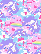 Sweet Pastel Rainbow Hearts Pattern Rug