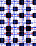 Crimson Blue White Grid Squares Rug