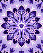 Purple Floral Mandala Pattern Rug