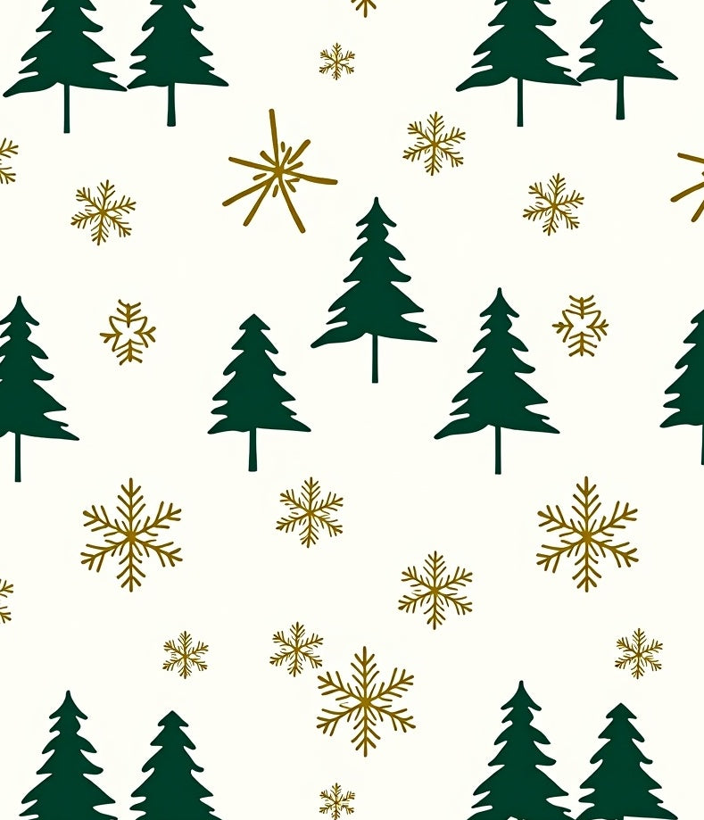 Forest Snowflakes Christmas Pattern Rug