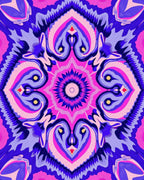 Vibrant Psychedelic Mandala Style Rug