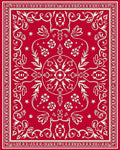 Ornate Floral Red Ivory Classic Pattern Rug