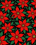 Vibrant Red Flower Leaf Pattern Rug