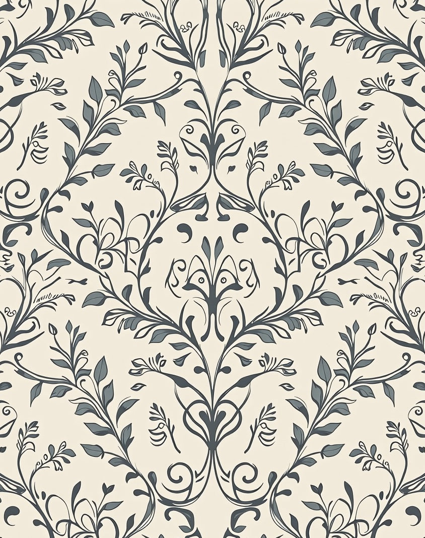 Ornate Floral Swirls Pattern Rug