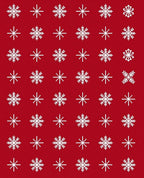 White Snowflake Patterned Red Textile Rug