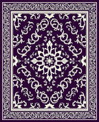 Elegant Ivory Floral Swirl Pattern Rug