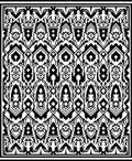 Bold Black White Tribal Pattern Rug