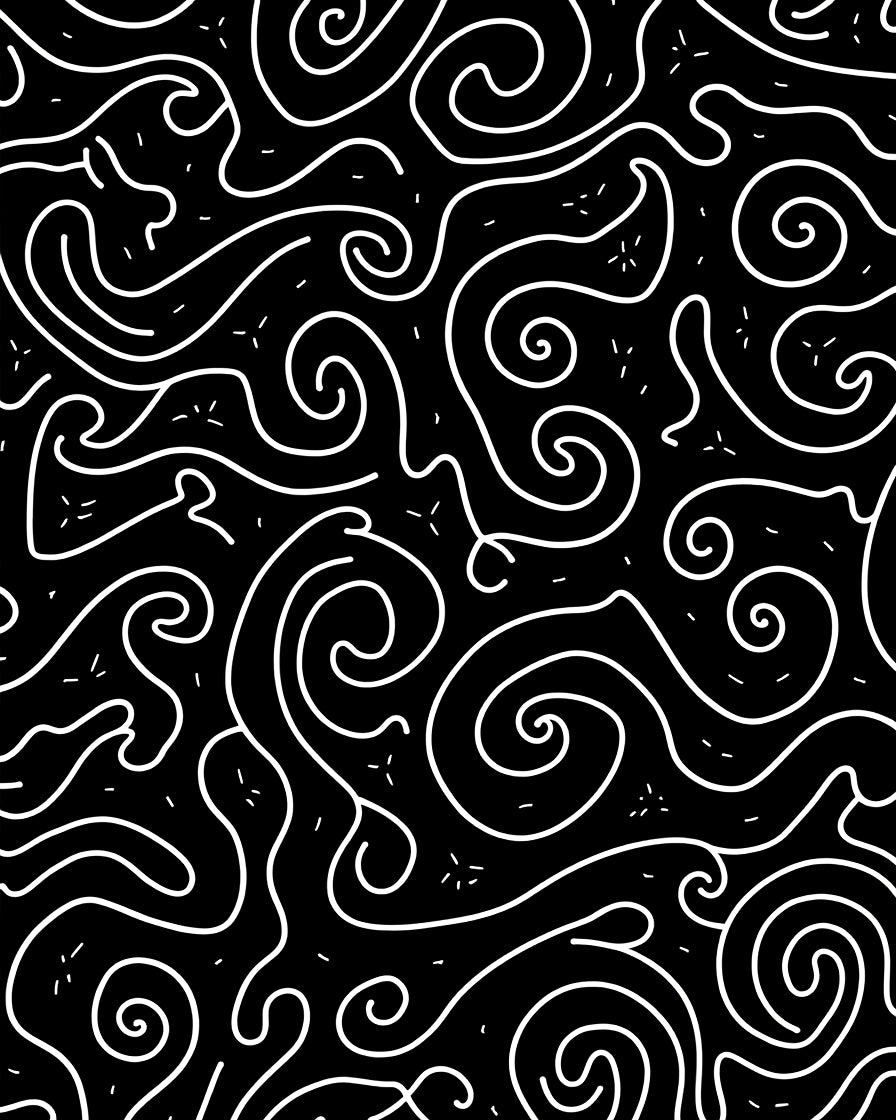 Abstract Swirls and Lines Pattern Rug