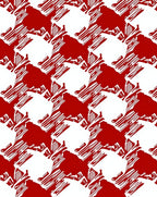 Bold Red White Abstract Houndstooth Rug