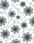Delicate Floral Swirl Pattern Rug