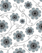 Delicate Floral Swirl Pattern Rug