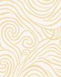 Cream and Gold Swirl Pattern Rug