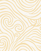 Cream and Gold Swirl Pattern Rug