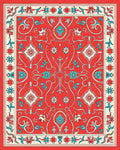 Red Floral Medallion Intricate Pattern Rug