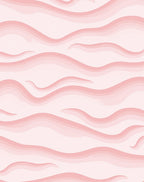 Pastel Pink Layered Wave Pattern Rug