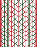 Geometric Wave Red Green Pattern Rug