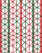 Geometric Wave Red Green Pattern Rug