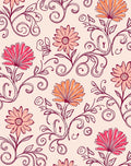 Floral Swirls In Warm Hues Rug