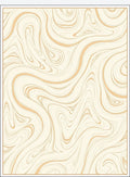Cream and Gold Swirl Abstraction Rug