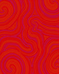 Vibrant Red Swirl Geometric Pattern Rug