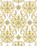 Golden Medallion Floral Pattern Rug