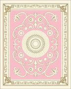 Pale Pink Rococo Floral Cartouche Rug