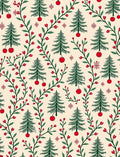 Christmas Tree Berry Vine Pattern Rug