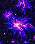 Vibrant Neon Starburst Pattern Rug