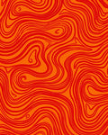Orange Red Swirl Pattern Rug