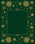 Golden Snowflakes on Emerald Green Field Rug