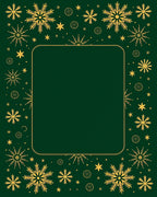 Golden Snowflakes on Emerald Green Field Rug