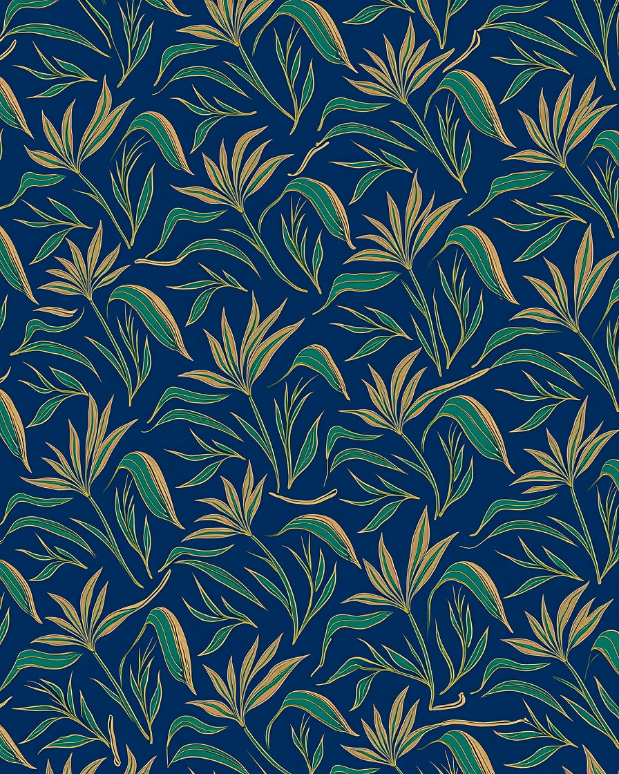 Botanical Foliage Leaf Pattern Design Rug