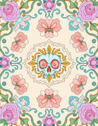 Floral Skull Art Nouveau Rug