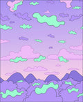Dreamy Cloudscape With Mountains Design Rug