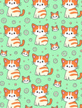 Cute Kitty Pattern With Doughnuts Rug