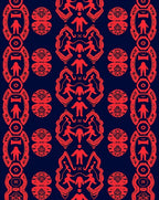 Red Figures Abstract Pattern Runner Rug