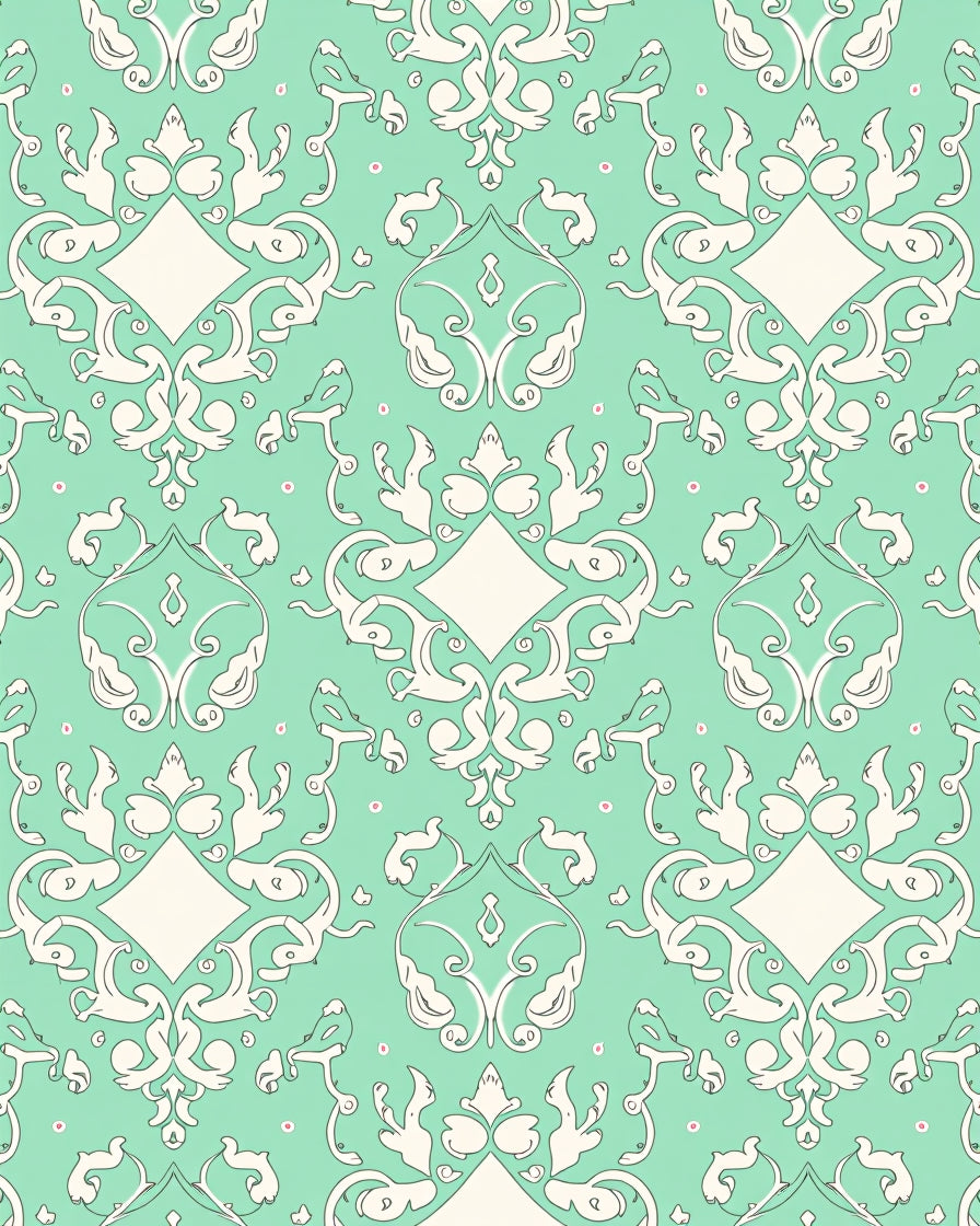 Ornate Floral Diamond Pattern Rug
