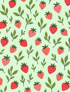 Cute Strawberry Leaves Pattern Design Rug