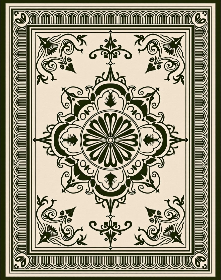 Vintage Intricate Floral Medallion Rug