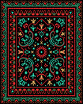Bold Geometric Floral Pattern Rug