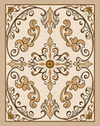 Elegant Floral Scrollwork Acanthus Leaves Rug