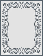 Ornate Fluid Line Frame Design Rug